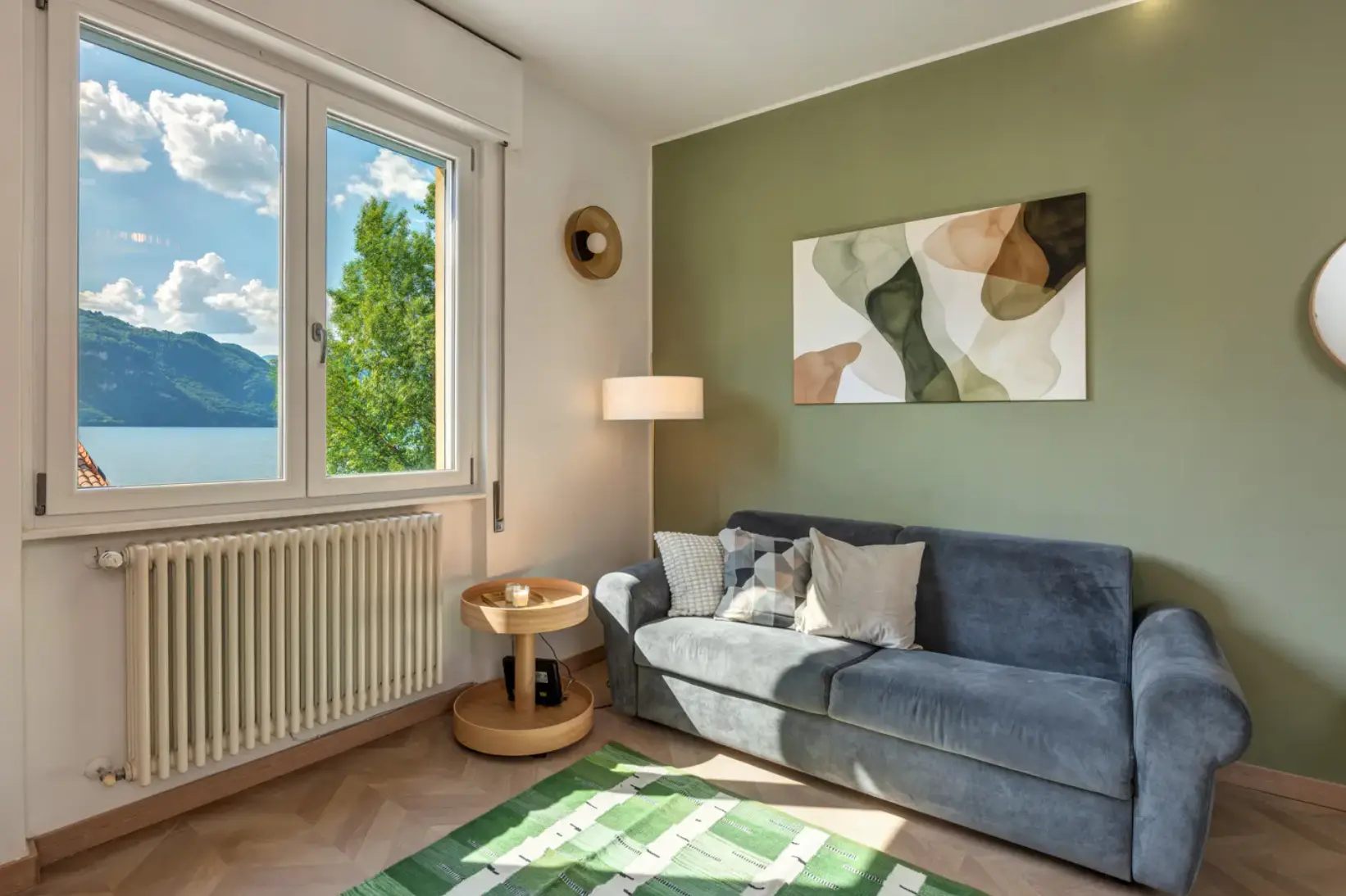Sage Green Lake Apartment, Lake Como, interior detail