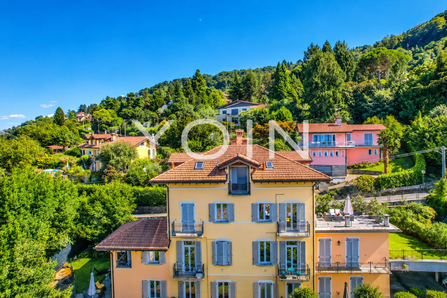 A Terrace Above Stresa, Lake Maggiore, context detail